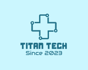 Tech Medical Cross logo design