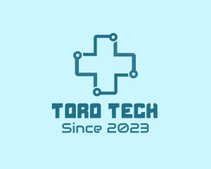 Tech Medical Cross logo design