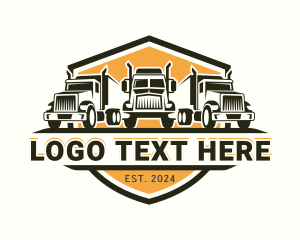 Distribution - Truck Transport Cargo logo design