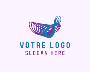 3d - Wave Infinity Ribbons logo design