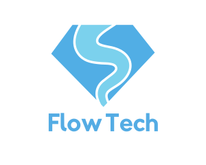Flow - Blue River Diamond logo design