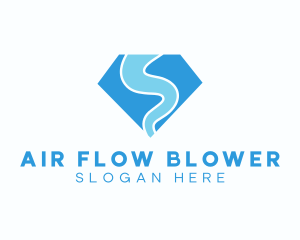 Water Flow Diamond logo design