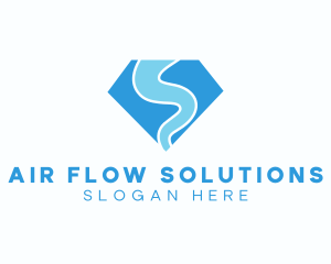 Water Flow Diamond logo design