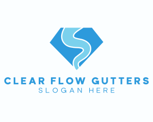 Water Flow Diamond logo design