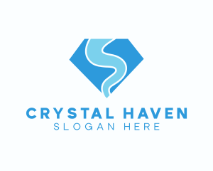 Water Flow Diamond logo design