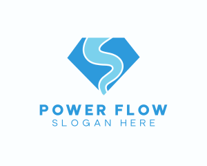 Water Flow Diamond logo design