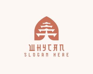 South Korea - Asian Pagoda Temple logo design