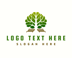 Bench - Oak Tree Park Bench logo design