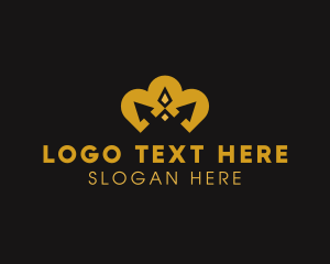 Gold - Deluxe Arrow Crown logo design