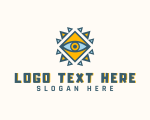 Tribal - Geometric Ancient Eye logo design