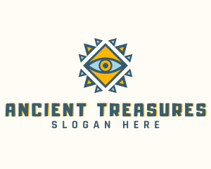 Geometric Ancient Eye logo design