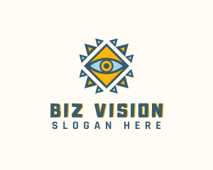 Geometric Ancient Eye logo design