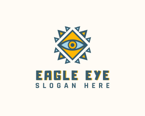 Geometric Ancient Eye logo design