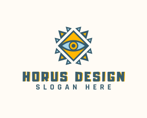 Geometric Ancient Eye logo design