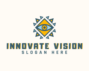 Geometric Ancient Eye logo design