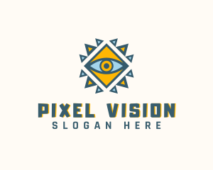 Geometric Ancient Eye logo design