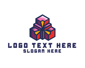 Data - Digital Geometric Boxes logo design