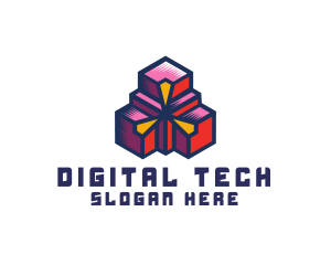 Digital - Digital Geometric Boxes logo design