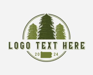 Map - Pennsylvania Pine Tree logo design