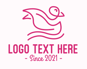 Linear - Pink Bird Monoline logo design