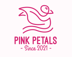 Pink Bird Monoline logo design