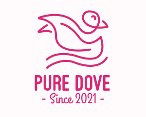 Pink Bird Monoline logo design