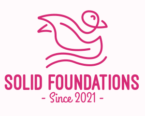 Swan - Pink Bird Monoline logo design