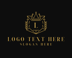 Upmarket - Luxurious Jewelry Crown Wreath logo design