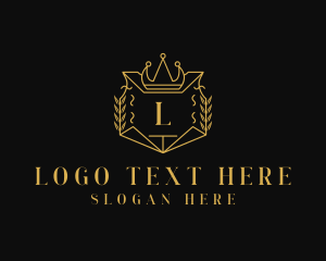 Shield - Luxurious Jewelry Crown Wreath logo design