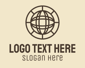 Online Shopping - Brown Global Sphere logo design