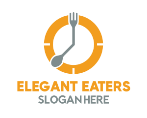 Silverware - Meal Time Clock logo design