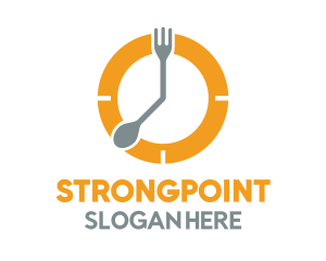 Lunch - Meal Time Clock logo design