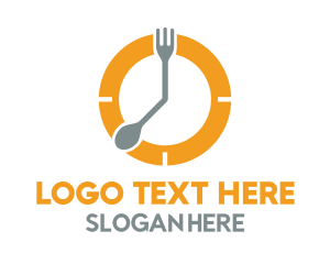 Eat - Meal Time Clock logo design