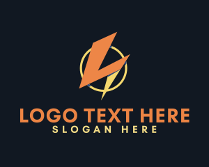 Voltage - Lightning Thunder Electrician Letter L logo design
