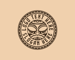 Heritage - Mask Maori Tiki logo design