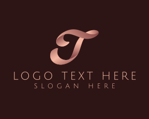 Letter T - Cursive Beauty Stylist logo design