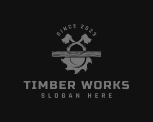 Sawmill - Axe Sawmill Workshop logo design