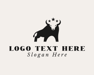 Bull - Rodeo Bull Stars logo design