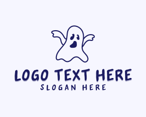 Drawing - Halloween Ghost Creature logo design