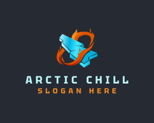 Frozen - Frozen Ice Flame Heating logo design