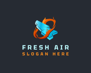 Frozen Ice Flame Heating logo design