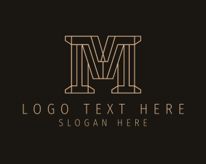 Contractor Business Letter M  logo design