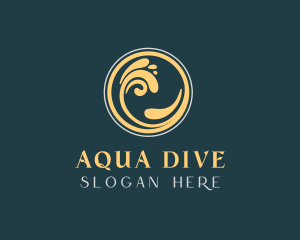 Ocean Wave Swirl logo design