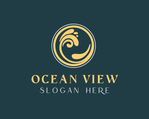 Ocean Wave Swirl logo design