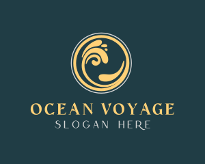 Ocean Wave Swirl logo design