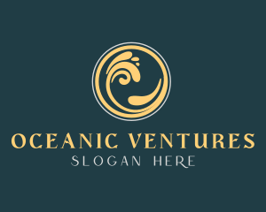 Ocean Wave Swirl logo design