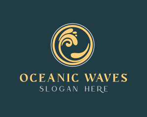 Ocean Wave Swirl logo design