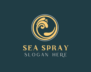 Ocean Wave Swirl logo design