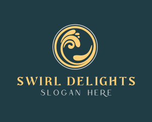 Ocean Wave Swirl logo design