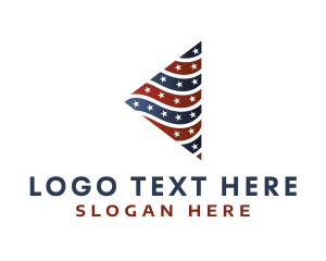 Soldier - Stars & Stripes Triangle logo design